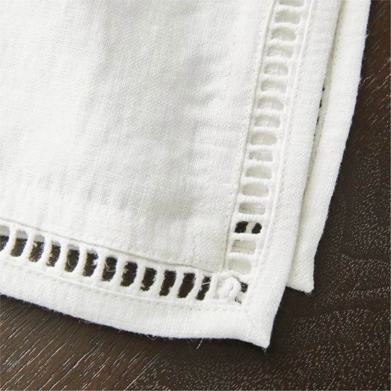Eyelet White Linen Napkin - Image 4