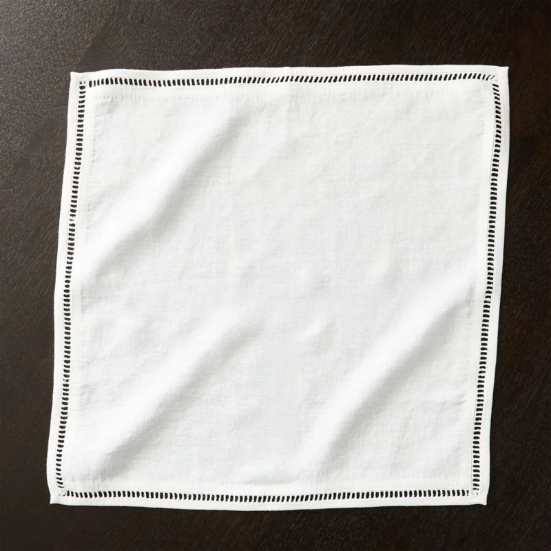 Eyelet White Linen Napkin - Image 2
