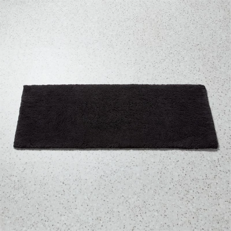 Kalani Organic Cotton Black Bath Runner Rug 24"x60" - Image 2