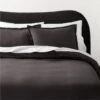 Kellen Organic Cotton-Blend Charcoal Grey Duvet Cover And Pillow Shams