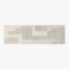 Larso Hand-Tufted Wool-Blend White Runner Rug 2.5'x8'