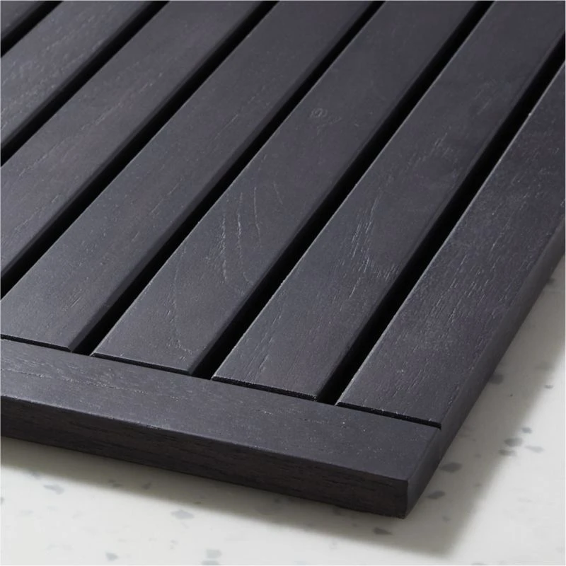 Lateral Black Teak Bath Mat 21.75"x32" - Image 3