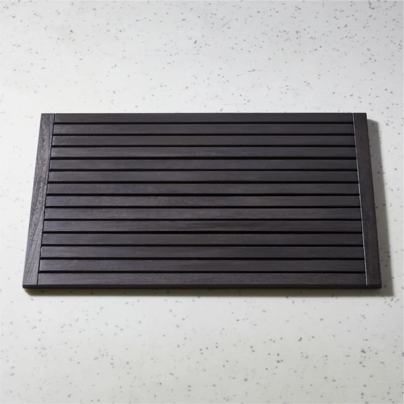 Lateral Black Teak Bath Mat 21.75"x32" - Image 2