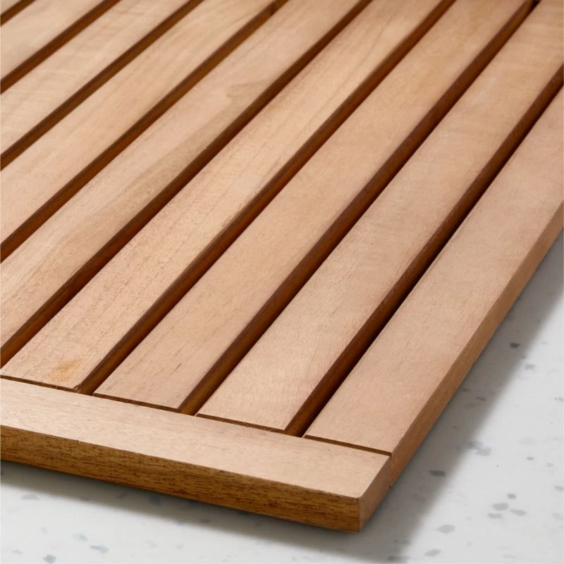 Lateral Natural Teak Bath Mat 21.75"x23" - Image 3