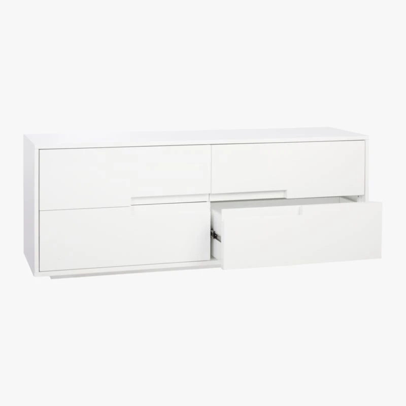Latitude 4-Drawer High-Gloss White Lacquered Dresser - Image 4