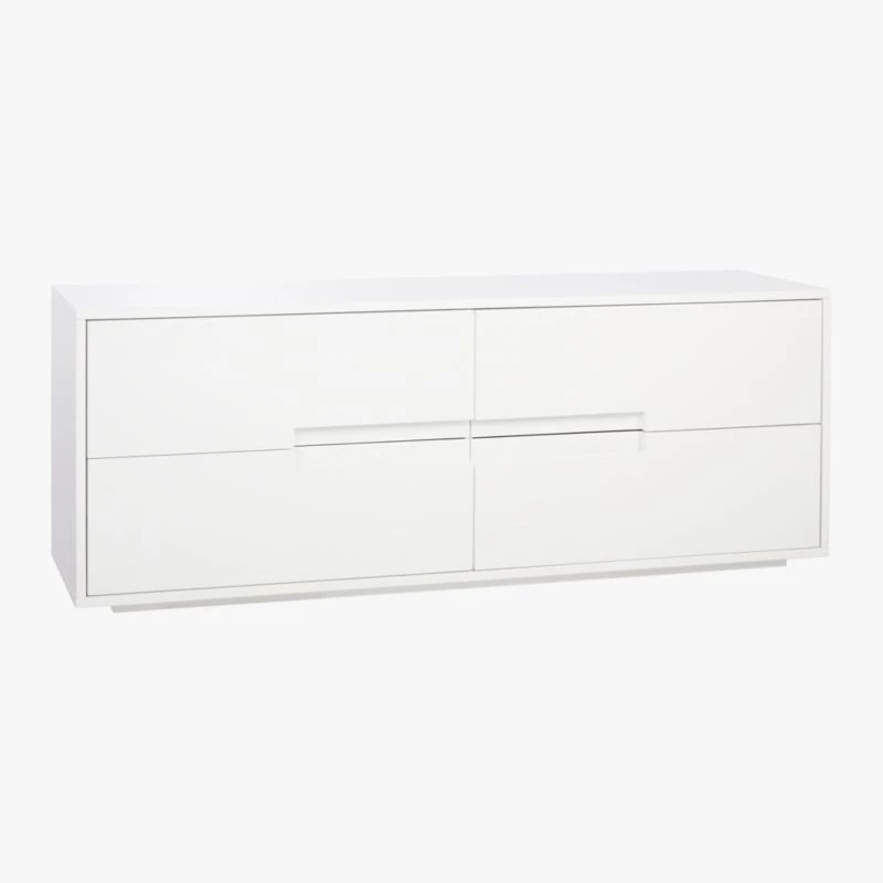 Latitude 4-Drawer High-Gloss White Lacquered Dresser - Image 3