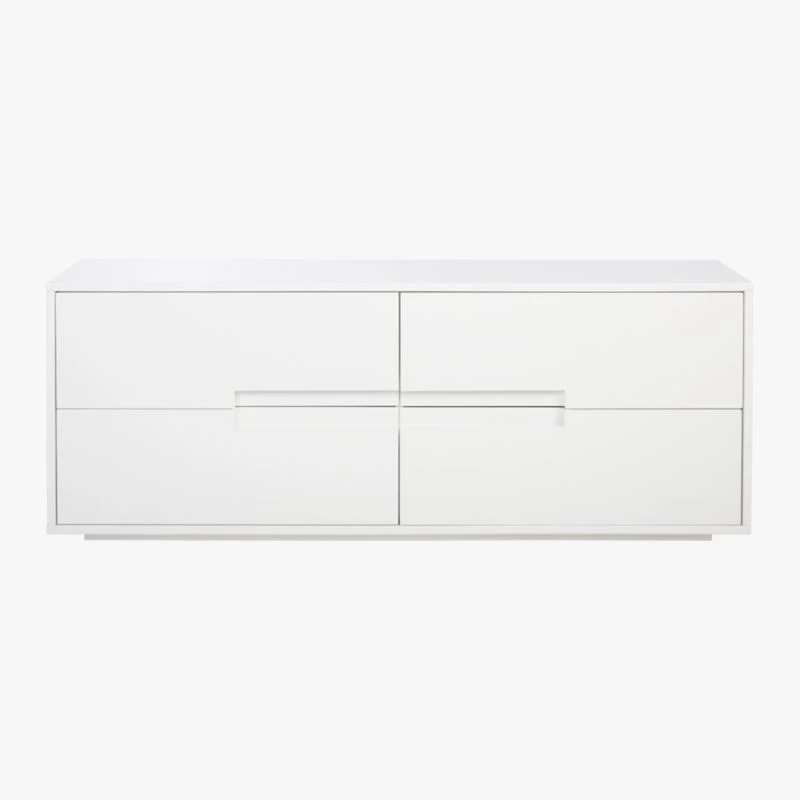 Latitude 4-Drawer High-Gloss White Lacquered Dresser - Image 2