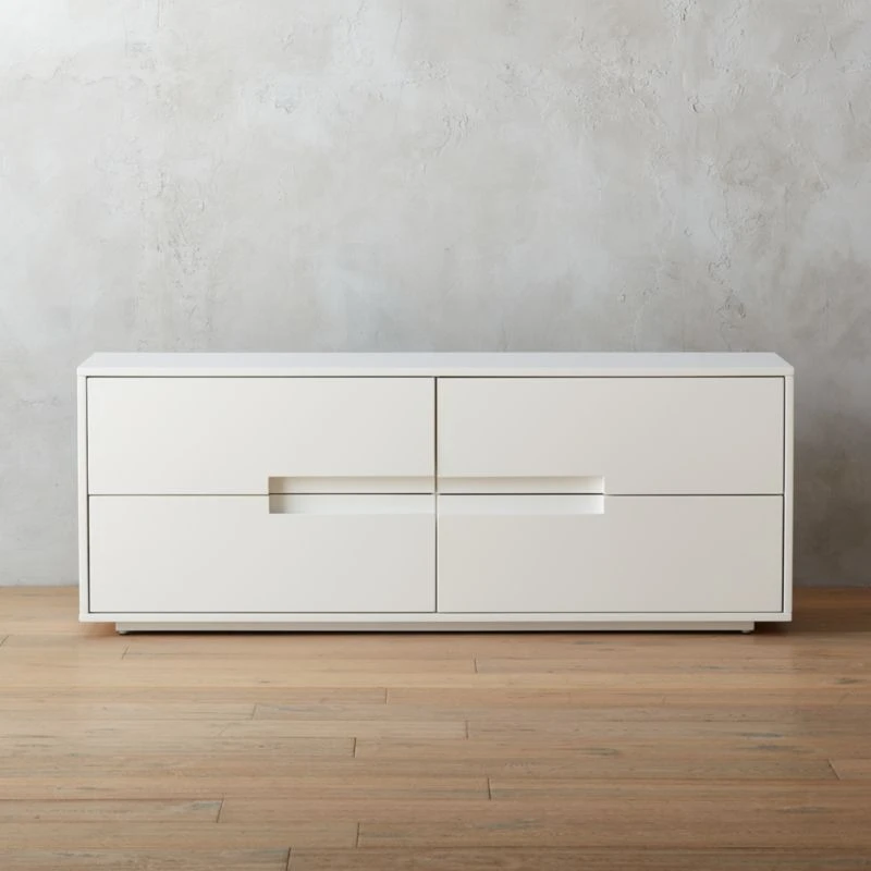 Latitude 4-Drawer High-Gloss White Lacquered Dresser