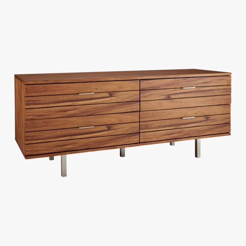Linear Low 4-Drawer Wood Dresser - Image 3