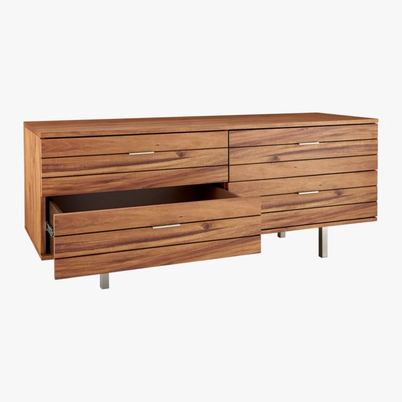Linear Low 4-Drawer Wood Dresser - Image 4