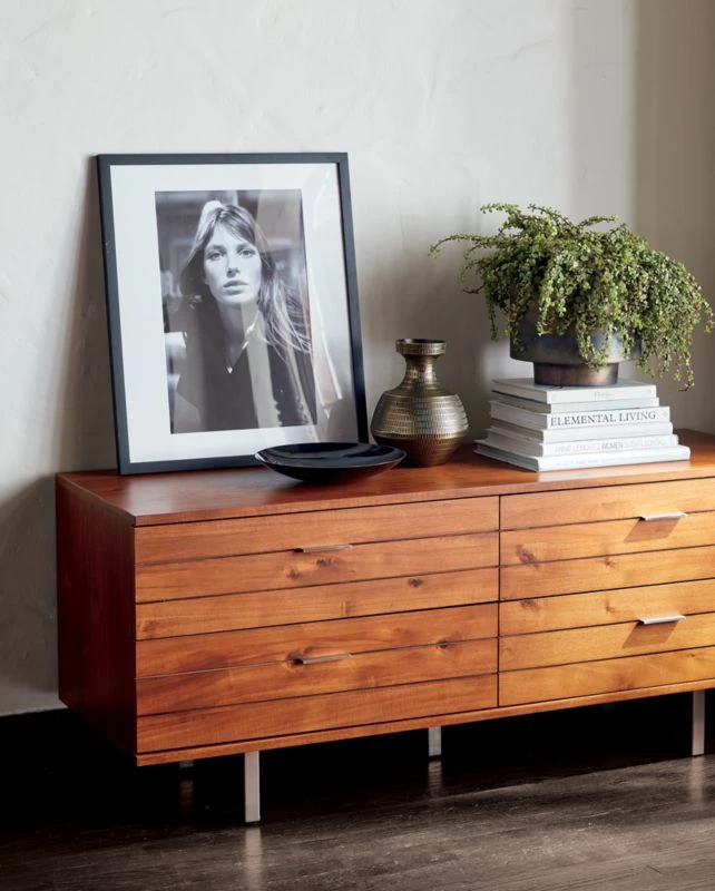 Linear Low 4-Drawer Wood Dresser - Image 2