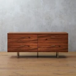 Linear Low 4-Drawer Wood Dresser