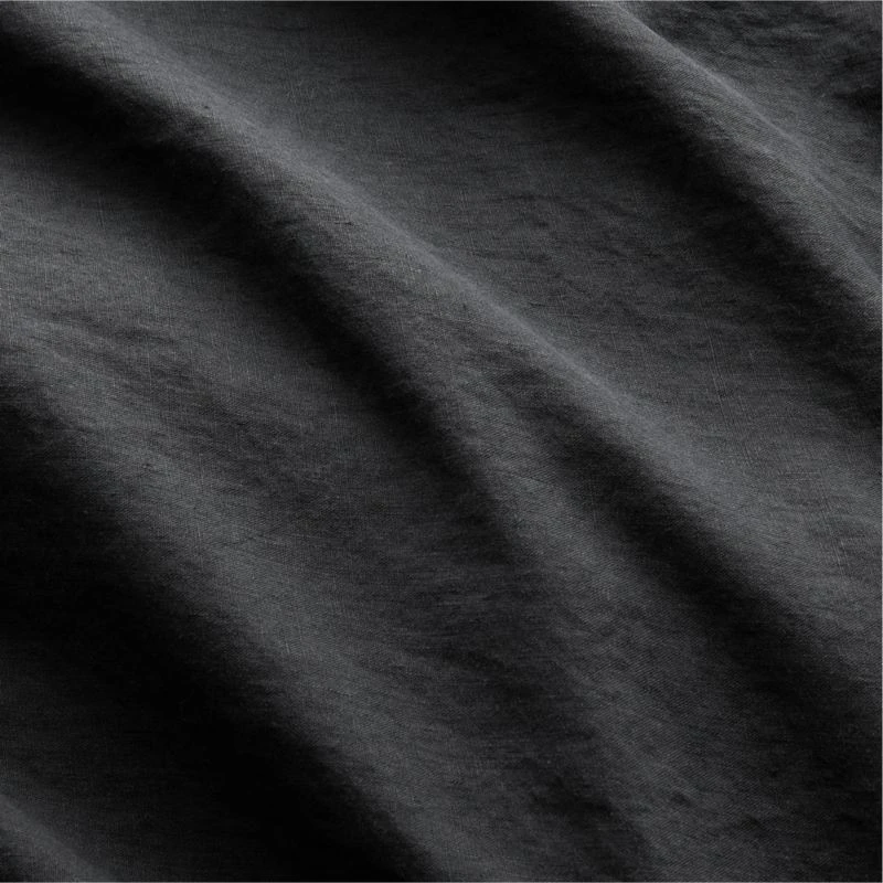 EUROPEAN FLAX™-Certified Linen Black Duvet Cover And Shams - Image 2