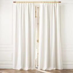 Warm White Linen Window Curtain Panel 48"x84''