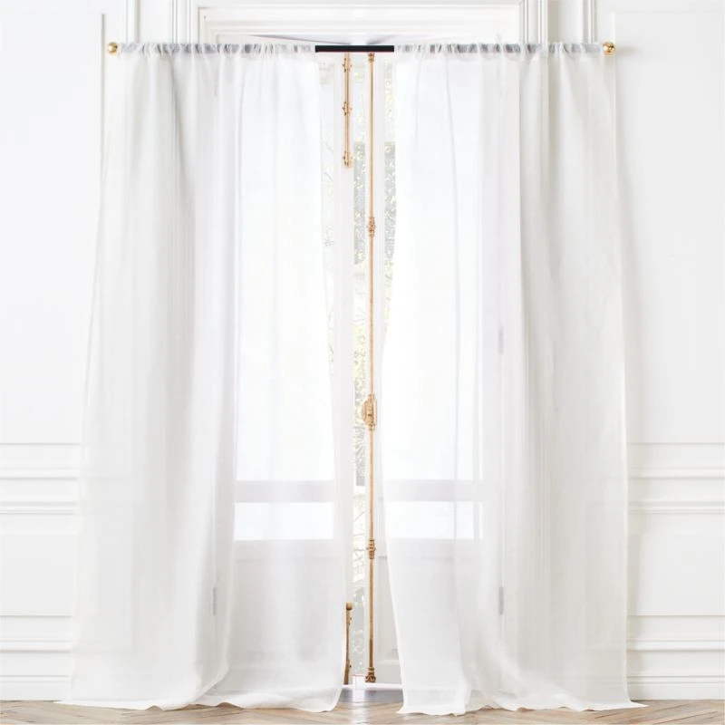 Warm White Linen Sheer Window Curtain Panel 48"x84"