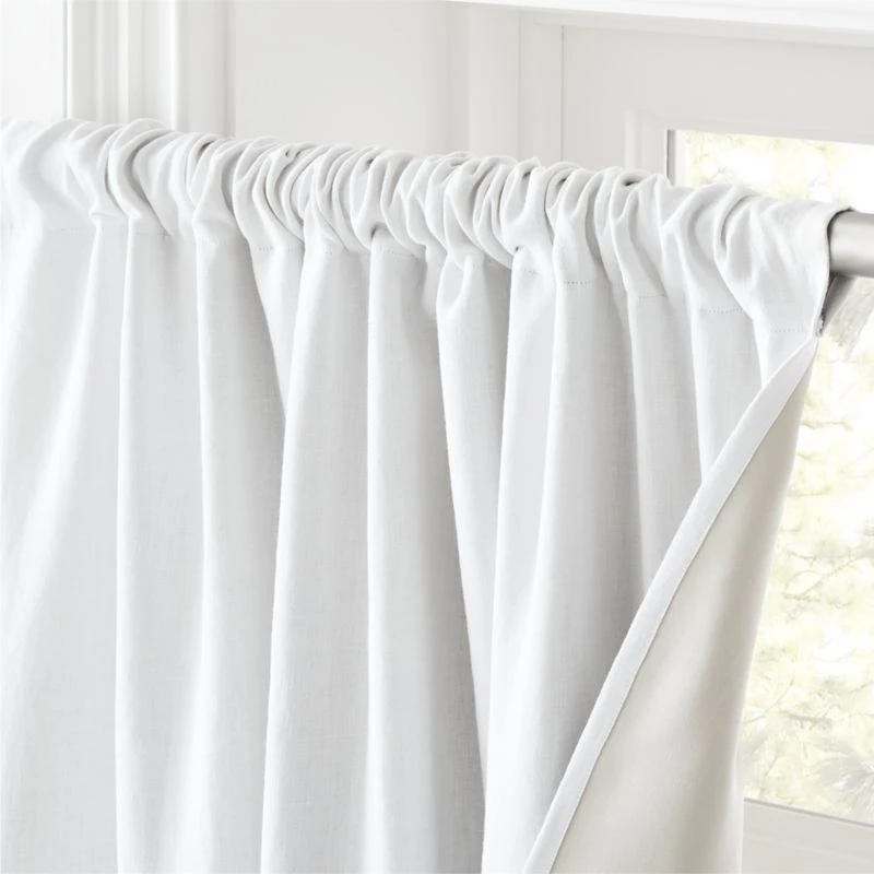 White Linen Blackout Curtain Panel - Image 3