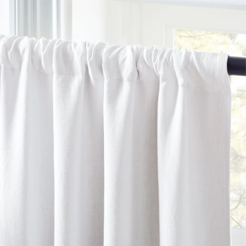White Linen Blackout Curtain Panel - Image 2