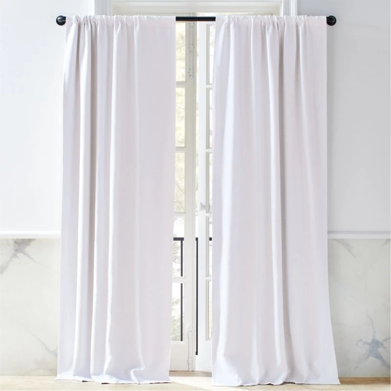 White Linen Blackout Curtain Panel