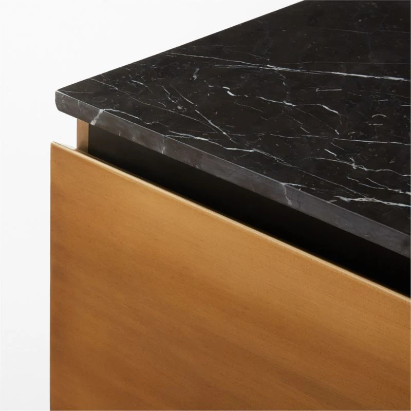 Logan 4-Drawer Black Marble-Top Dresser - Image 7