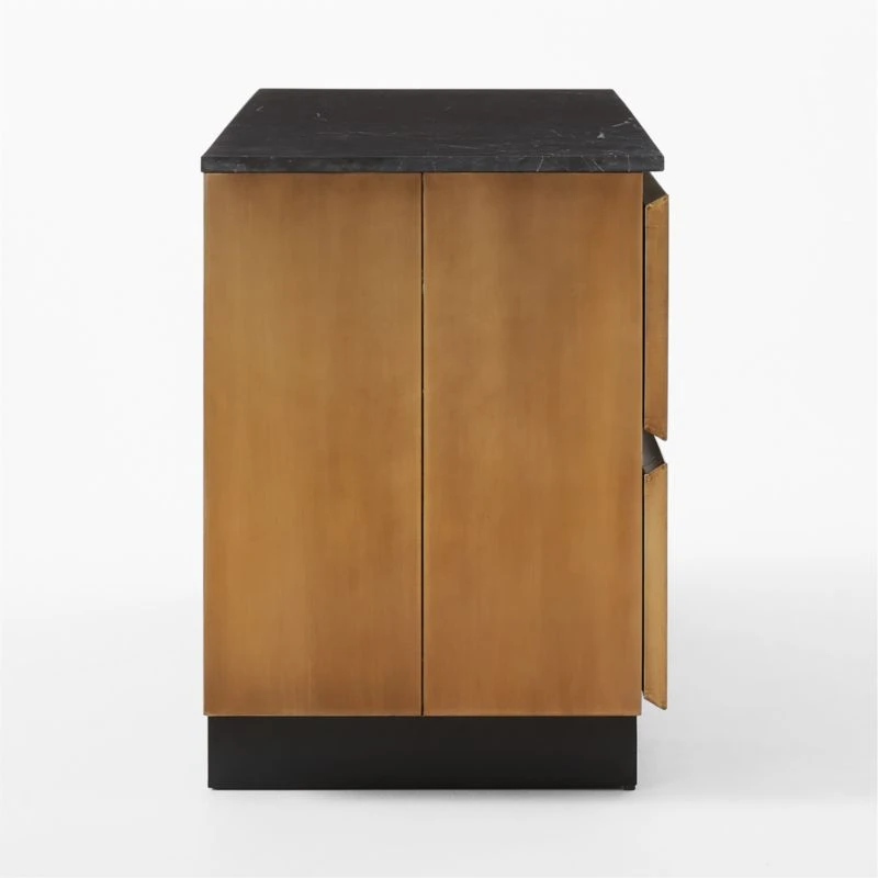 Logan 4-Drawer Black Marble-Top Dresser - Image 5