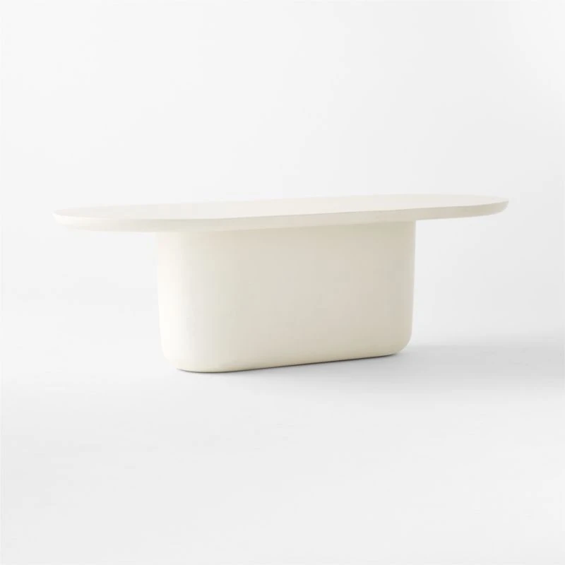 Lola White Oval Cement Dining Table - Image 4