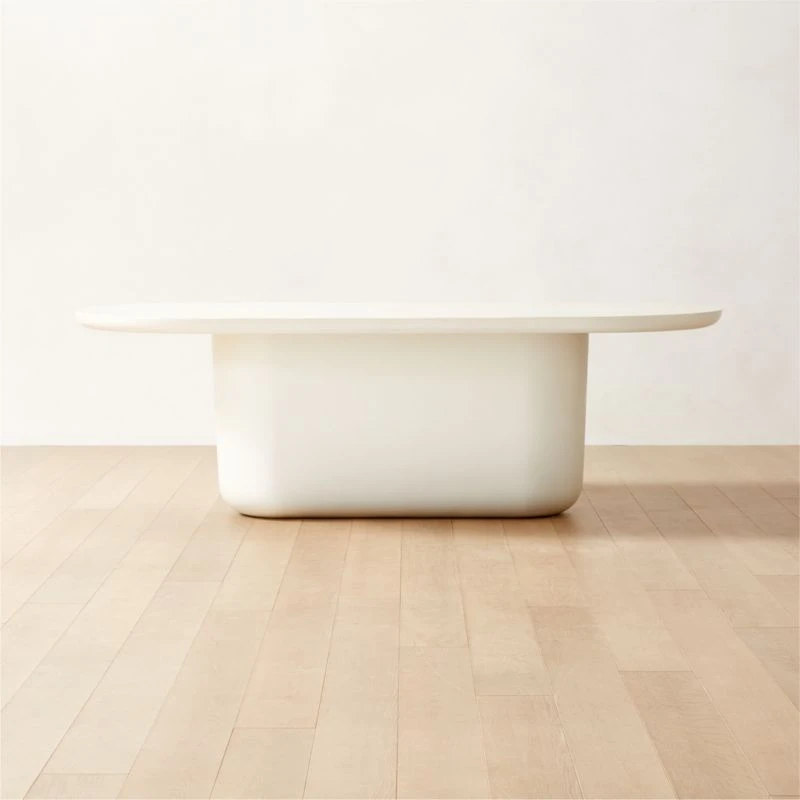 Lola White Oval Cement Dining Table