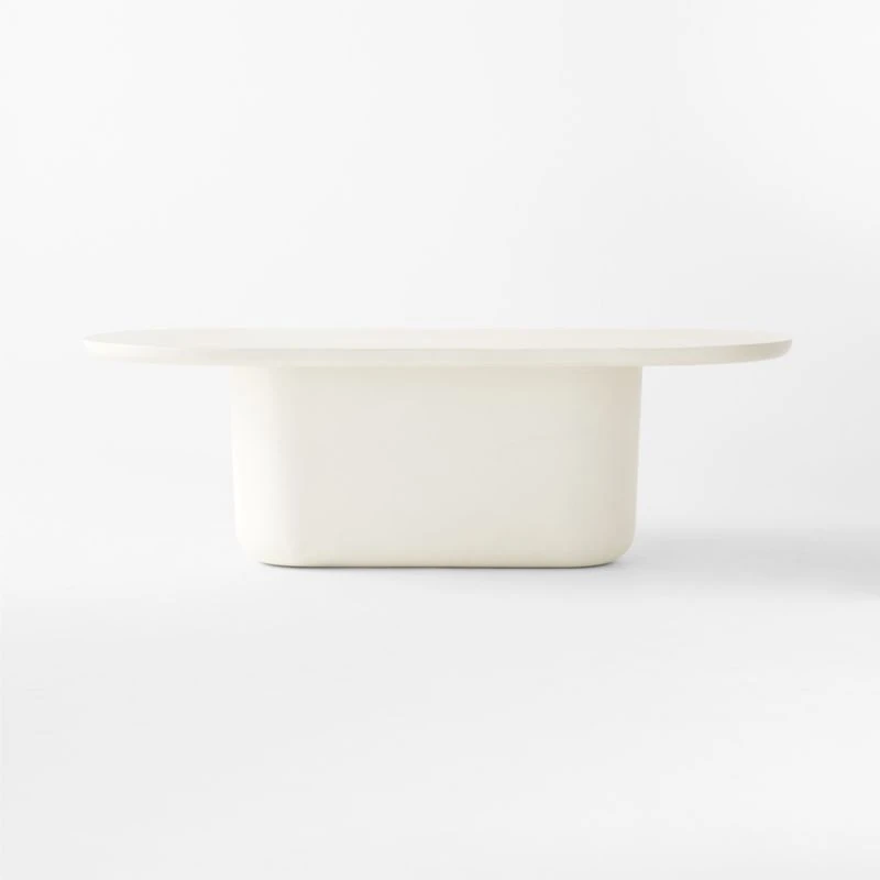 Lola White Oval Cement Dining Table - Image 3