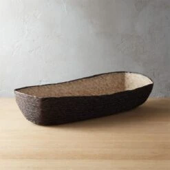 Lorena Black Woven Bread Basket
