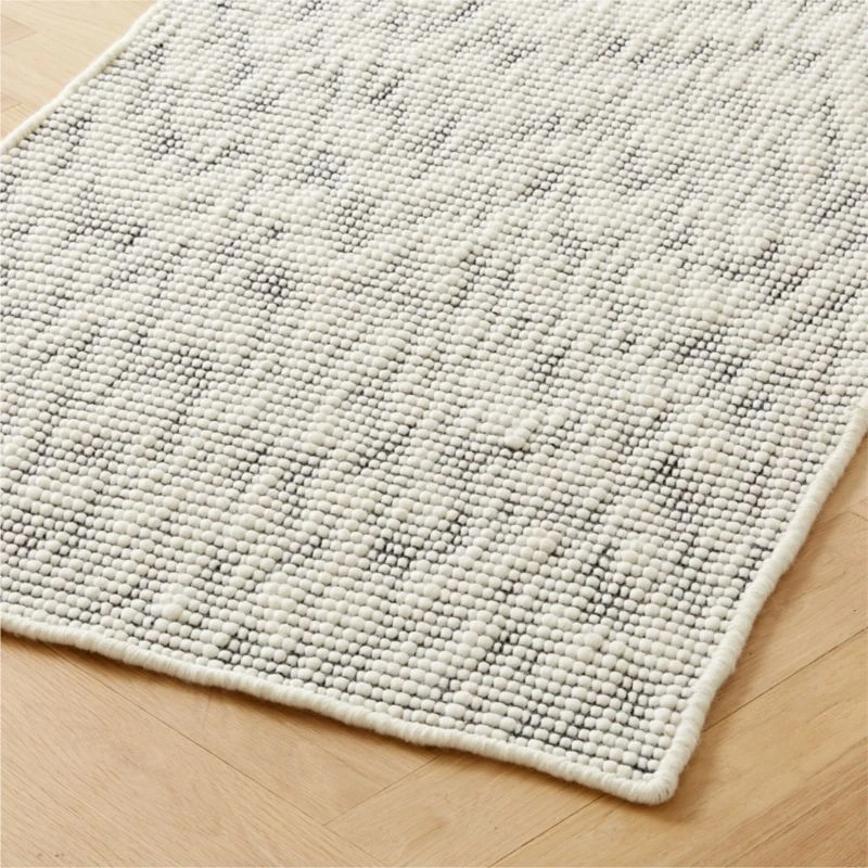 Lousa Handloomed Black And White Wool Runner Rug 2.5'x8' - Image 3