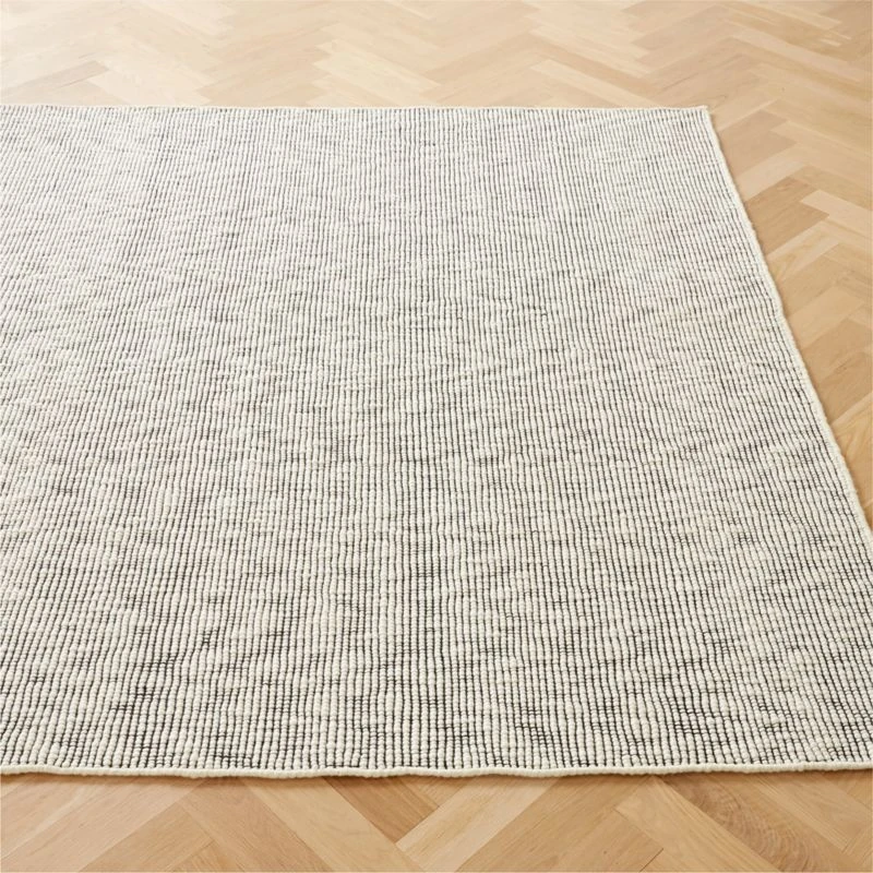 Lousa Handloomed Black And White Wool Area Rug 5'x8' - Image 2