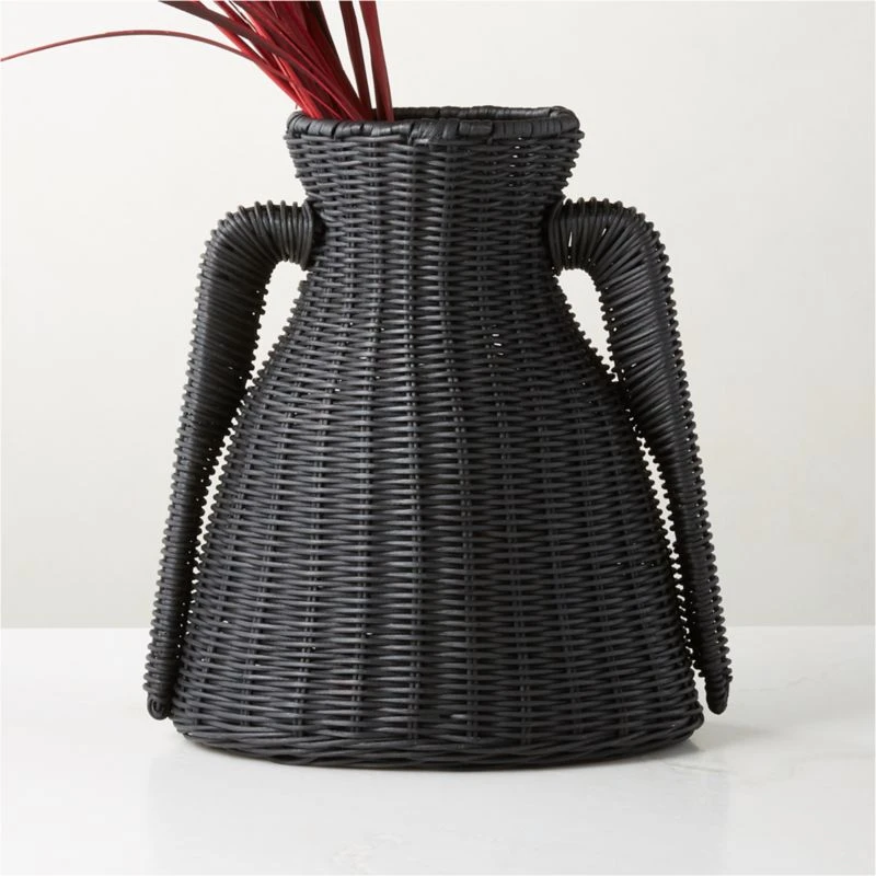 Luana Woven Black Vase Small - Image 3