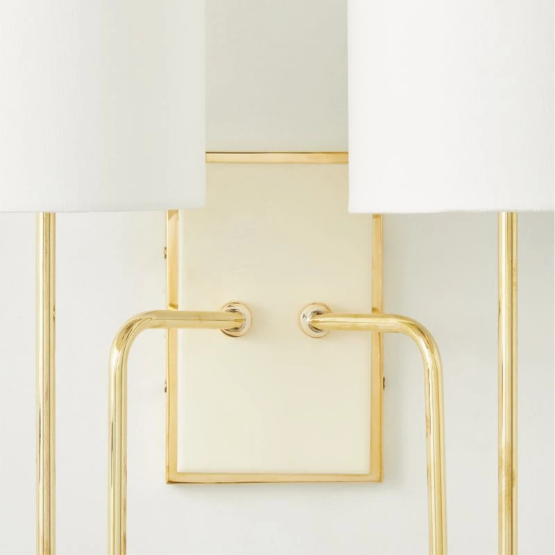 Lucerne Polished Brass Double Wall Sconce Light - Image 3