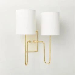 Lucerne Polished Brass Double Wall Sconce Light