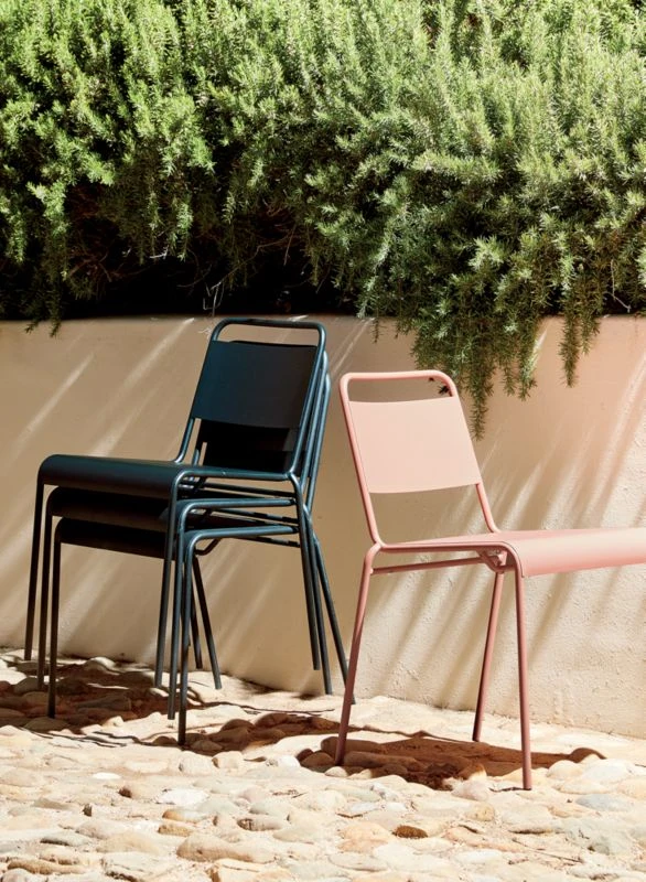 Lucinda Black Outdoor Patio Stacking Chair - Image 3