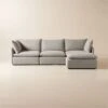 Lumin 4-Piece Modular Grey Performance Fabric Sectional Sofa