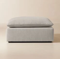 Lumin Grey Performance Fabric Ottoman