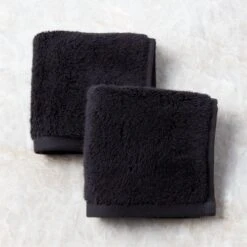 Kalani Organic Cotton Black Makeup Towels Set Of 2