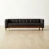 Marconi 3-Seater Tufted Black Leather Sofa