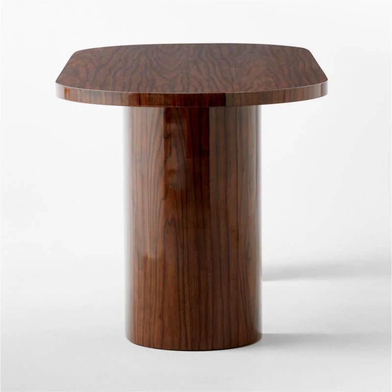 Marisa High-Gloss Walnut Wood Desk 70'' - Image 4