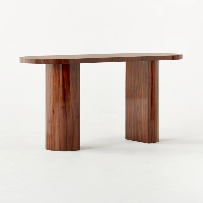 Marisa High-Gloss Walnut Wood Desk 60'' - Image 5