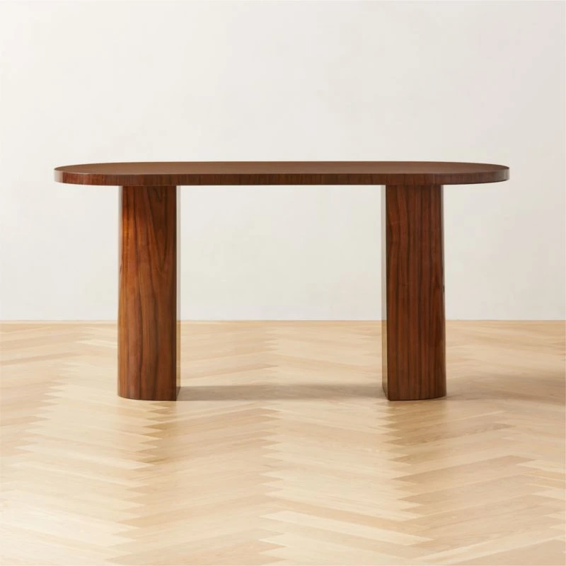 Marisa High-Gloss Walnut Wood Desk 60''