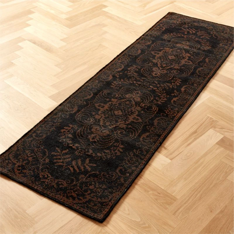 Marlowe Handknotted Black And Red Runner Rug 2.5'x8' - Image 2