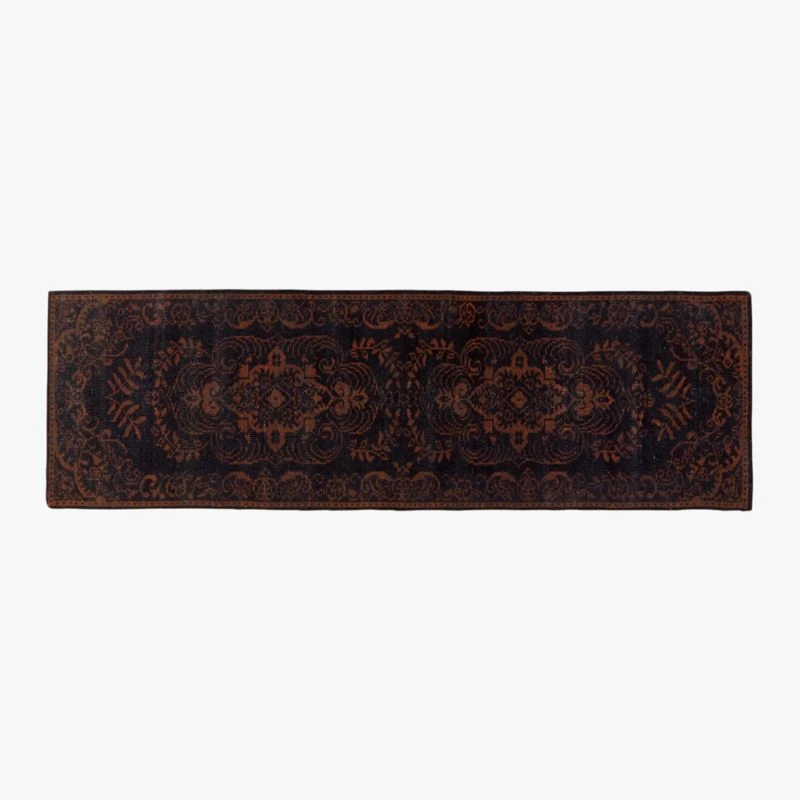 Marlowe Handknotted Black And Red Runner Rug 2.5'x8'