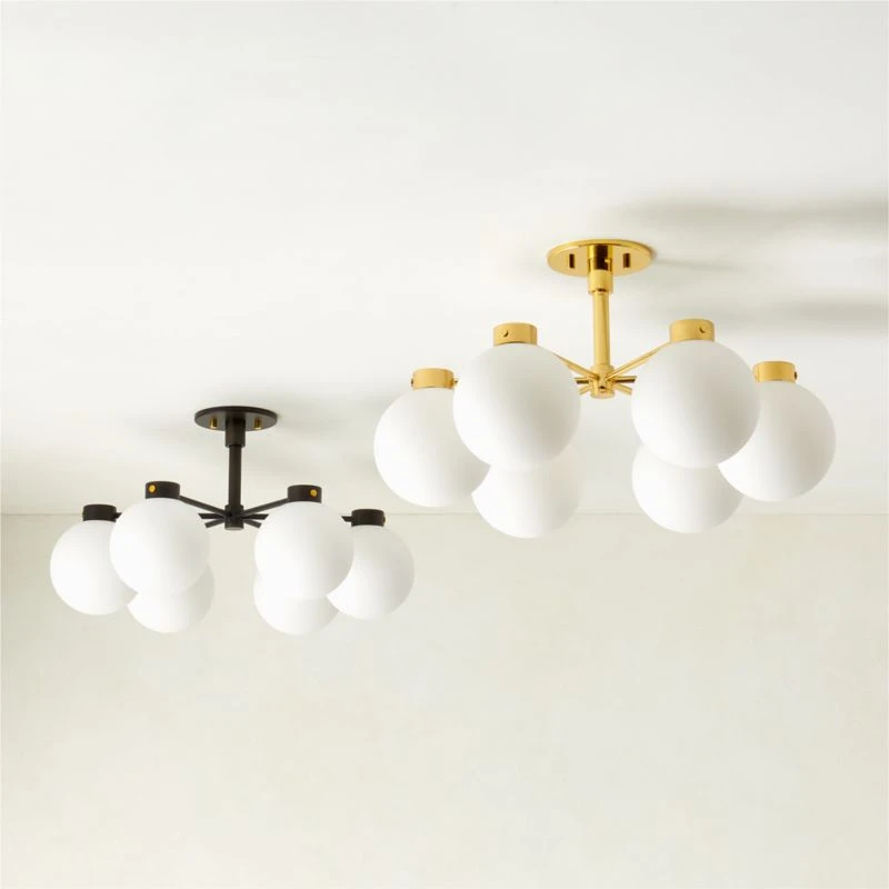 Marra 6-Bulb Black Flush Mount Light - Image 4