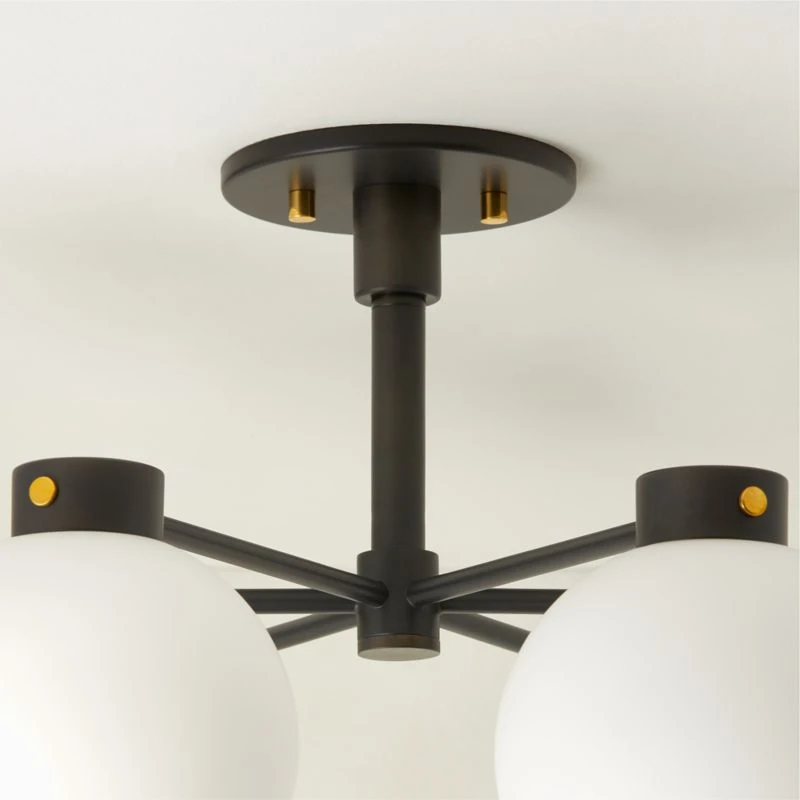 Marra 6-Bulb Black Flush Mount Light - Image 3