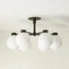 Marra 6-Bulb Black Flush Mount Light