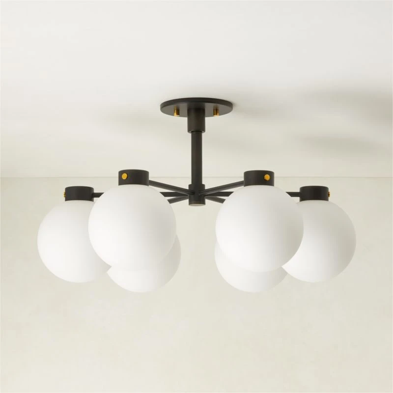 Marra 6-Bulb Black Flush Mount Light