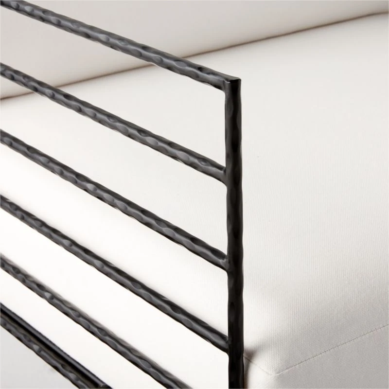 Marteau Black Iron Outdoor Lounge Chair With White Sunbrella® Cushions - Image 8