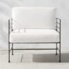 Marteau Black Iron Outdoor Lounge Chair With White Sunbrella® Cushions