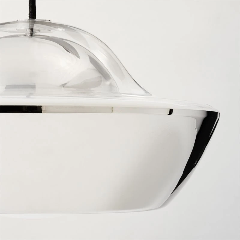 Materia Polished Nickel Dome Pendant Light - Image 3